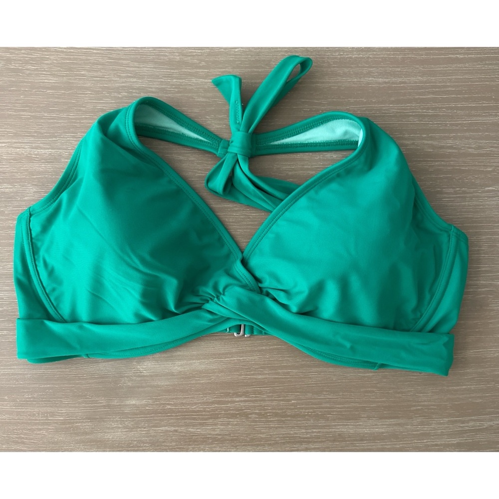ATHLETA Tara Halter Bikini Top Green | 40 D/DD